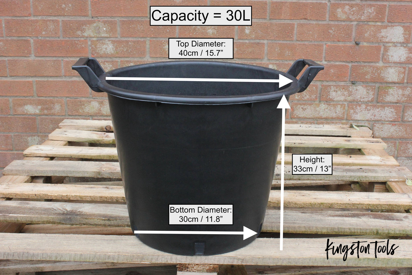 5x Heavy Duty 30L Plant Pots - Large Size 40cm / 15.7" - Plastic Planters for Outdoor Plants, Vegetables & Flowers – Potato Grow Tub Container with Handles