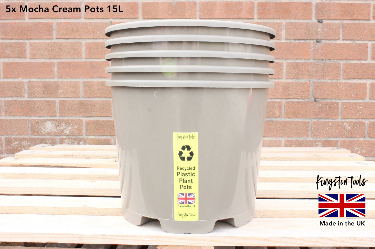 Mocha Cream Plant Pots Premium British Indoor & Outdoor Planters Made in the UK from Recycled Plastics