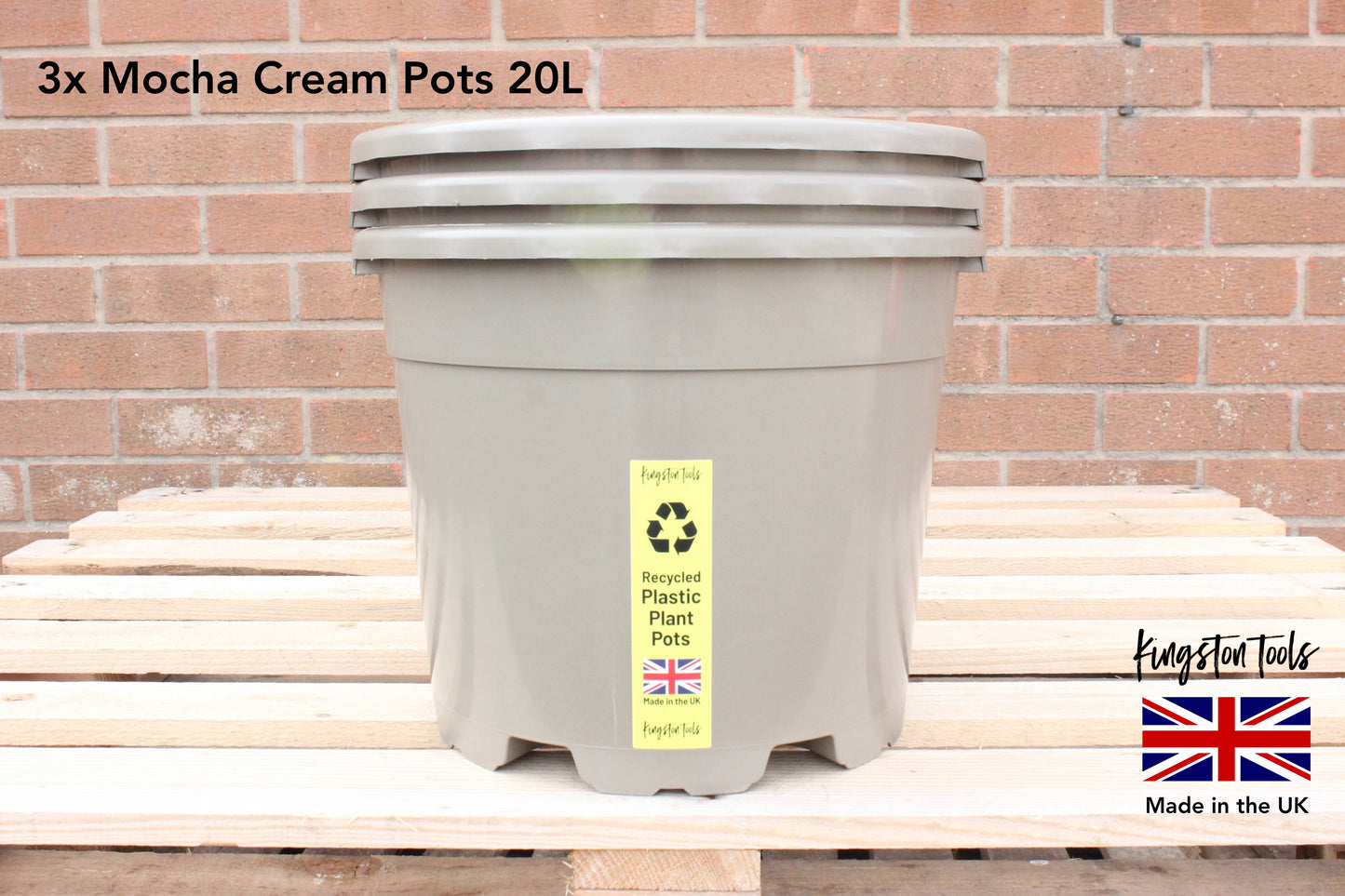 Mocha Cream Plant Pots Premium British Indoor & Outdoor Planters Made in the UK from Recycled Plastics