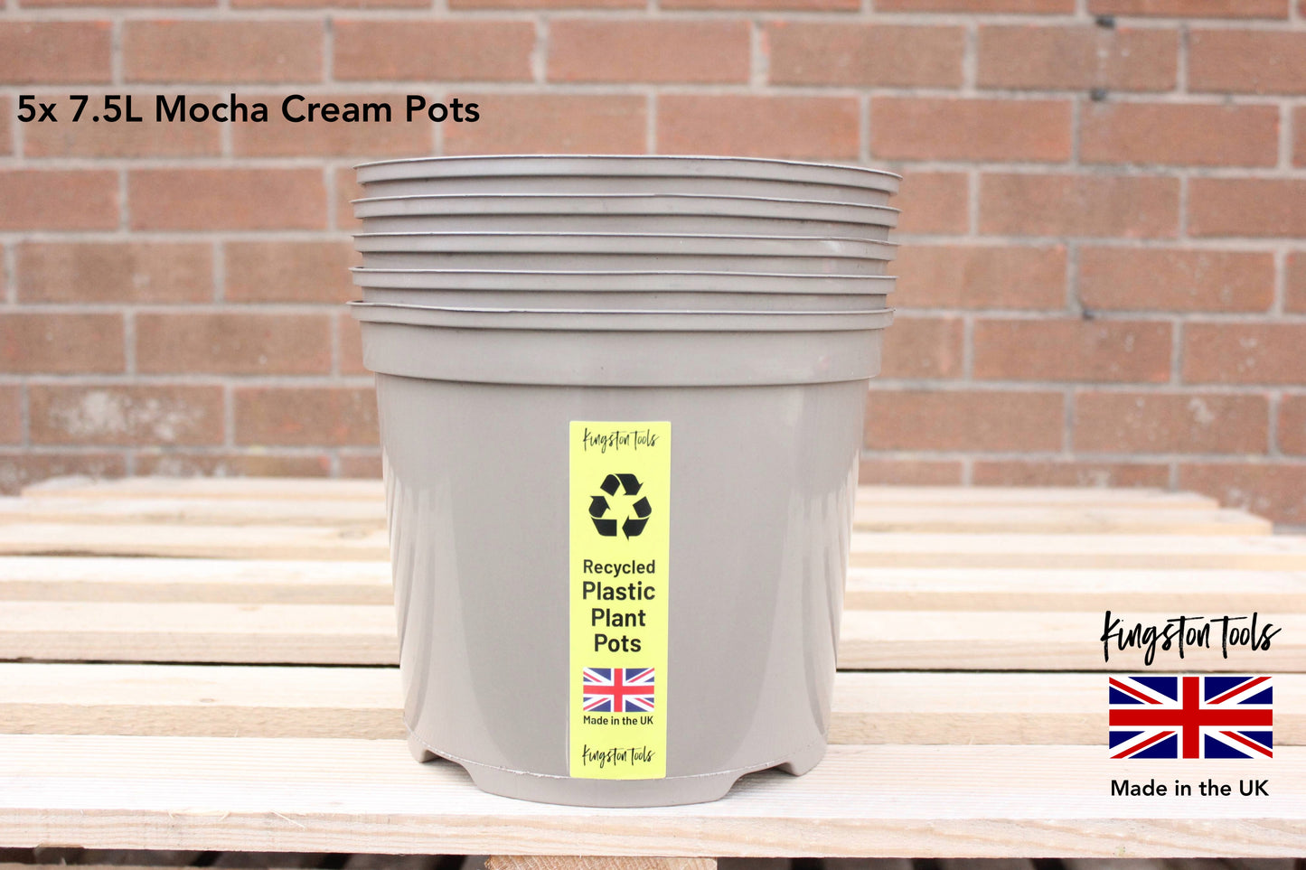 Mocha Cream Plant Pots Premium British Indoor & Outdoor Planters Made in the UK from Recycled Plastics