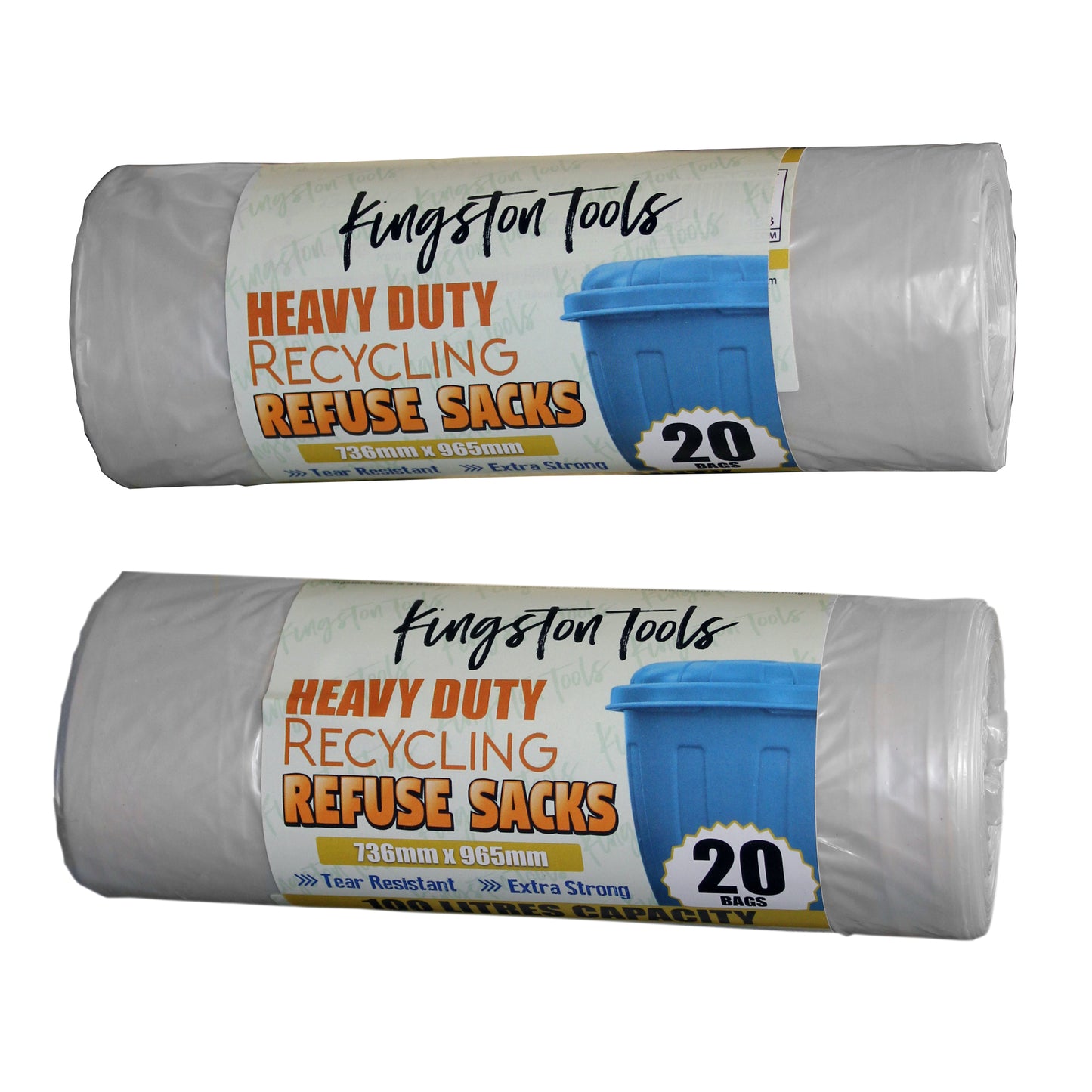 Heavy Duty Recycling Refuse Sacks - 88 Gauge, 100 Litre Capacity