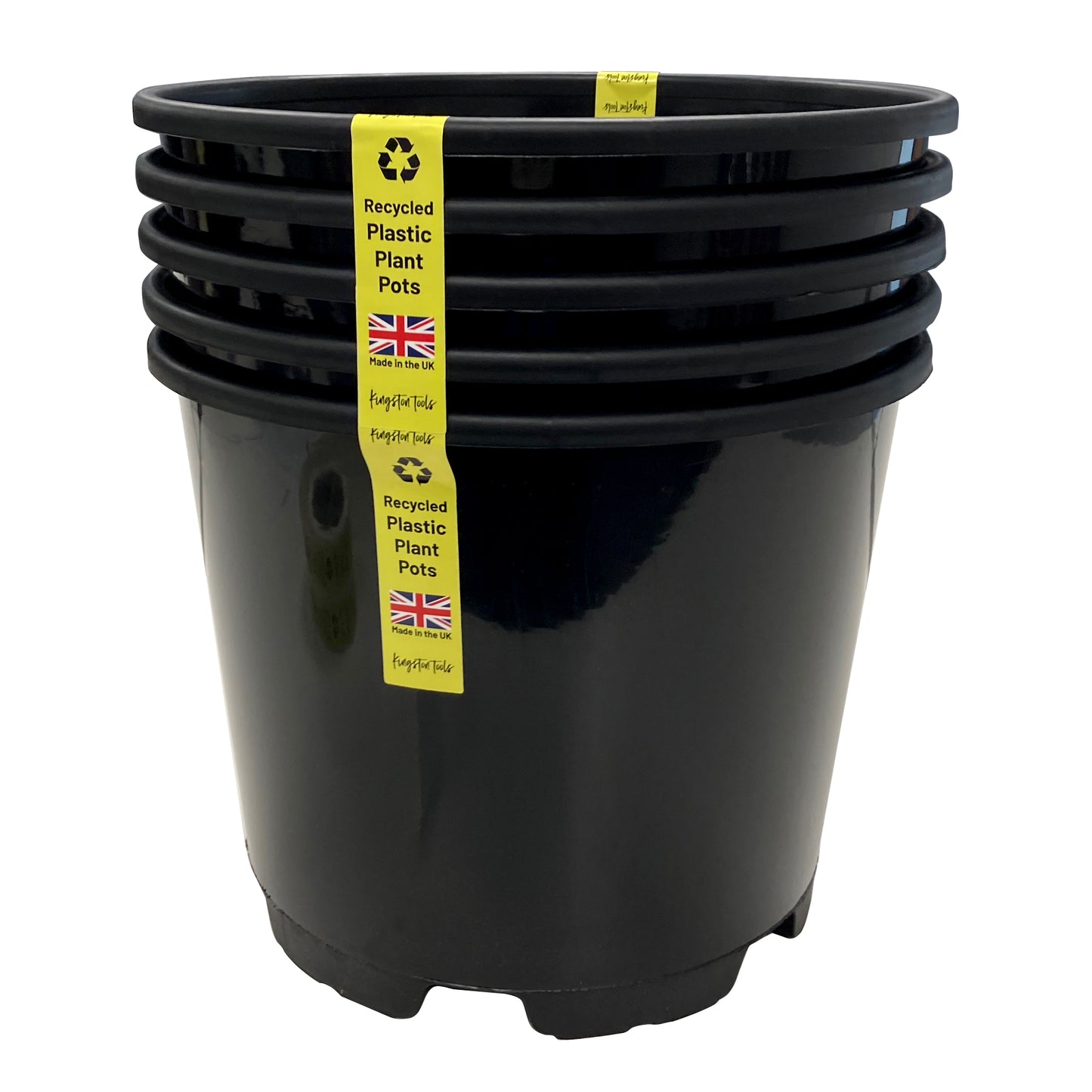 Premium Recycled Plastic Plant Pots High Quality Garden Planters - Black 7 Sizes Available