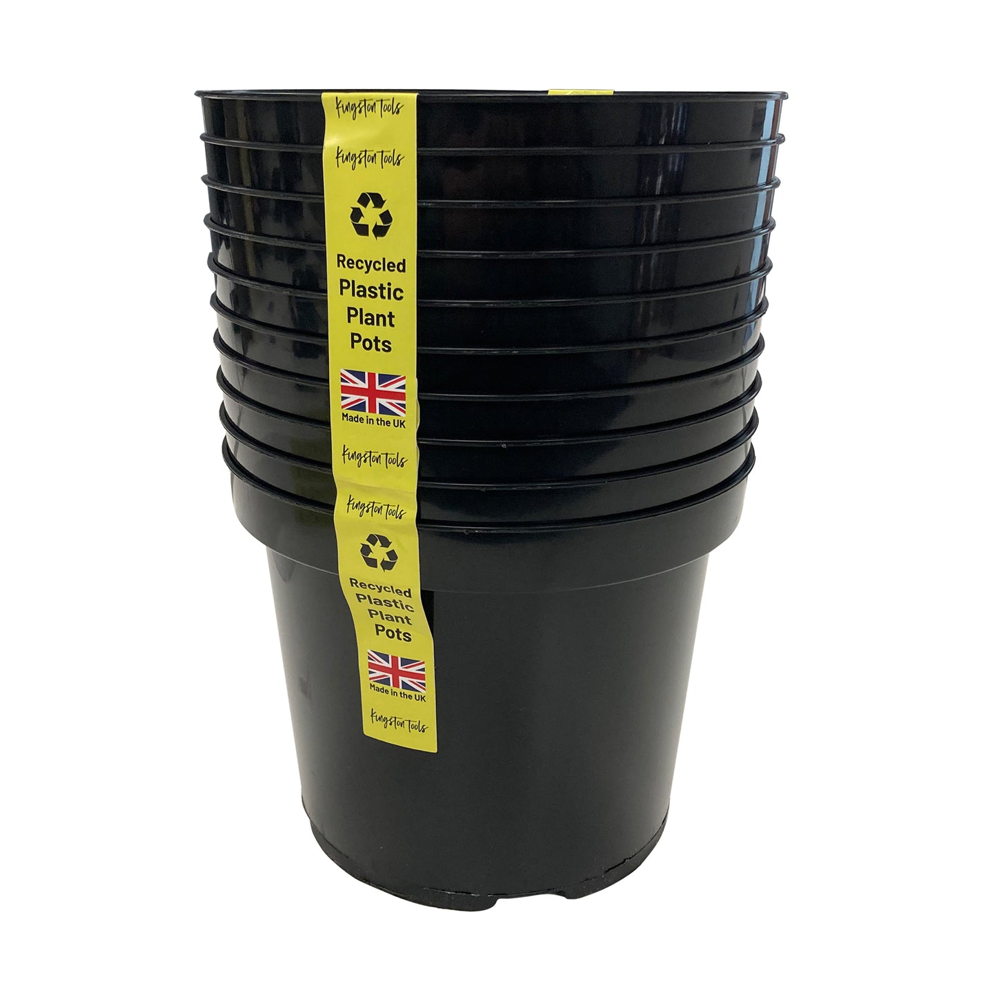 Premium Recycled Plastic Plant Pots High Quality Garden Planters - Black 7 Sizes Available