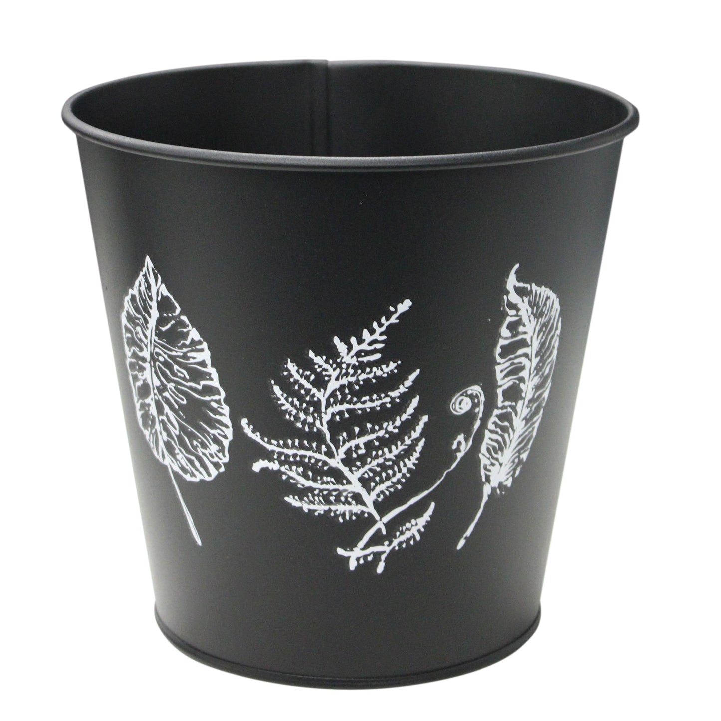 Galvanised Planters with Leaf Prints, 7 Litres - 3 Colours Available