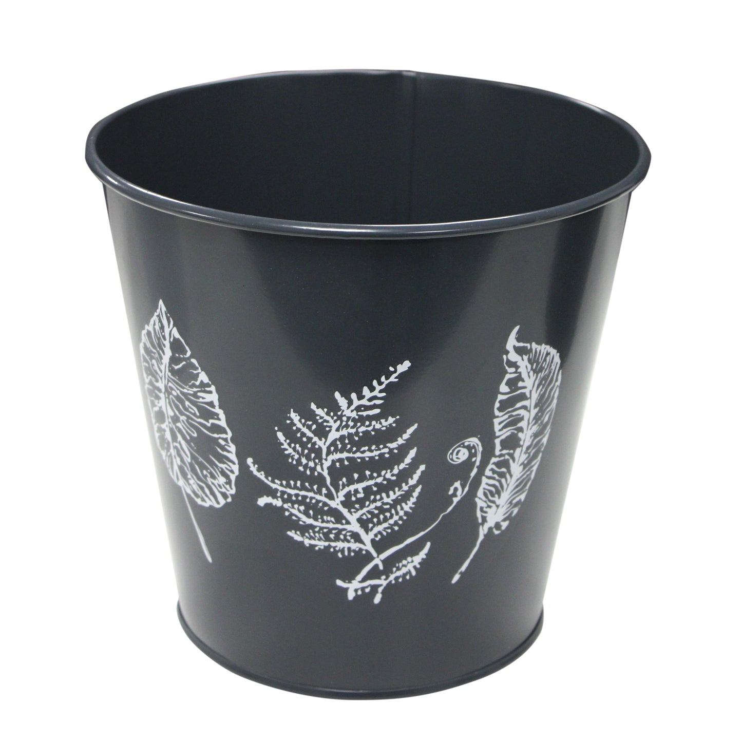 Galvanised Planters with Leaf Prints, 7 Litres - 3 Colours Available