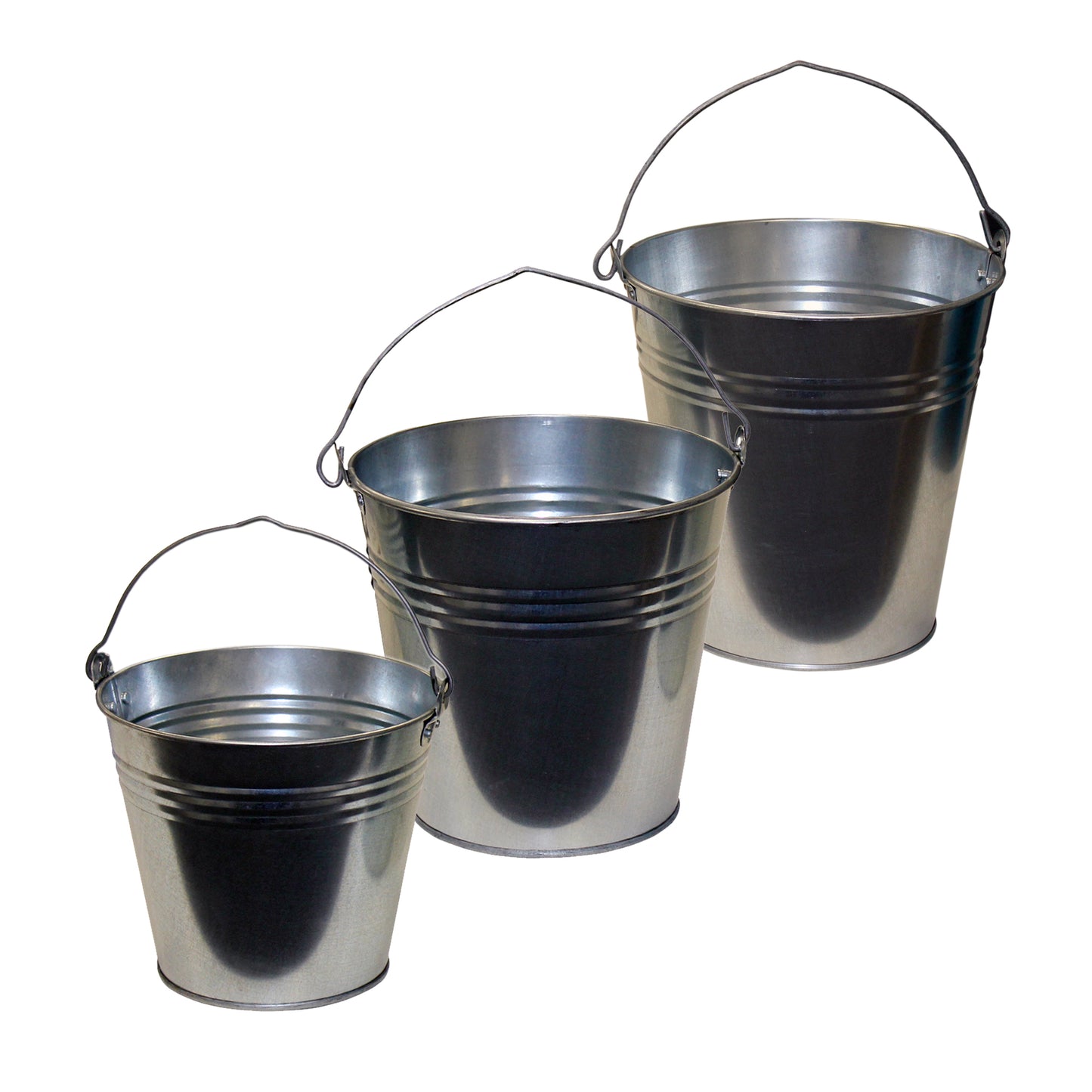 Galvanised Metal Bucket with Metal Handle