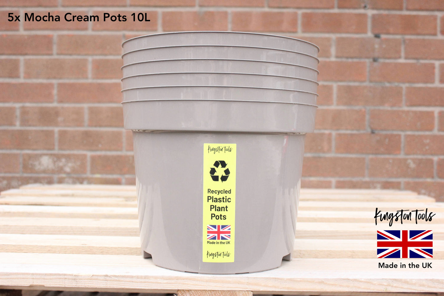Mocha Cream Plant Pots Premium British Indoor & Outdoor Planters Made in the UK from Recycled Plastics