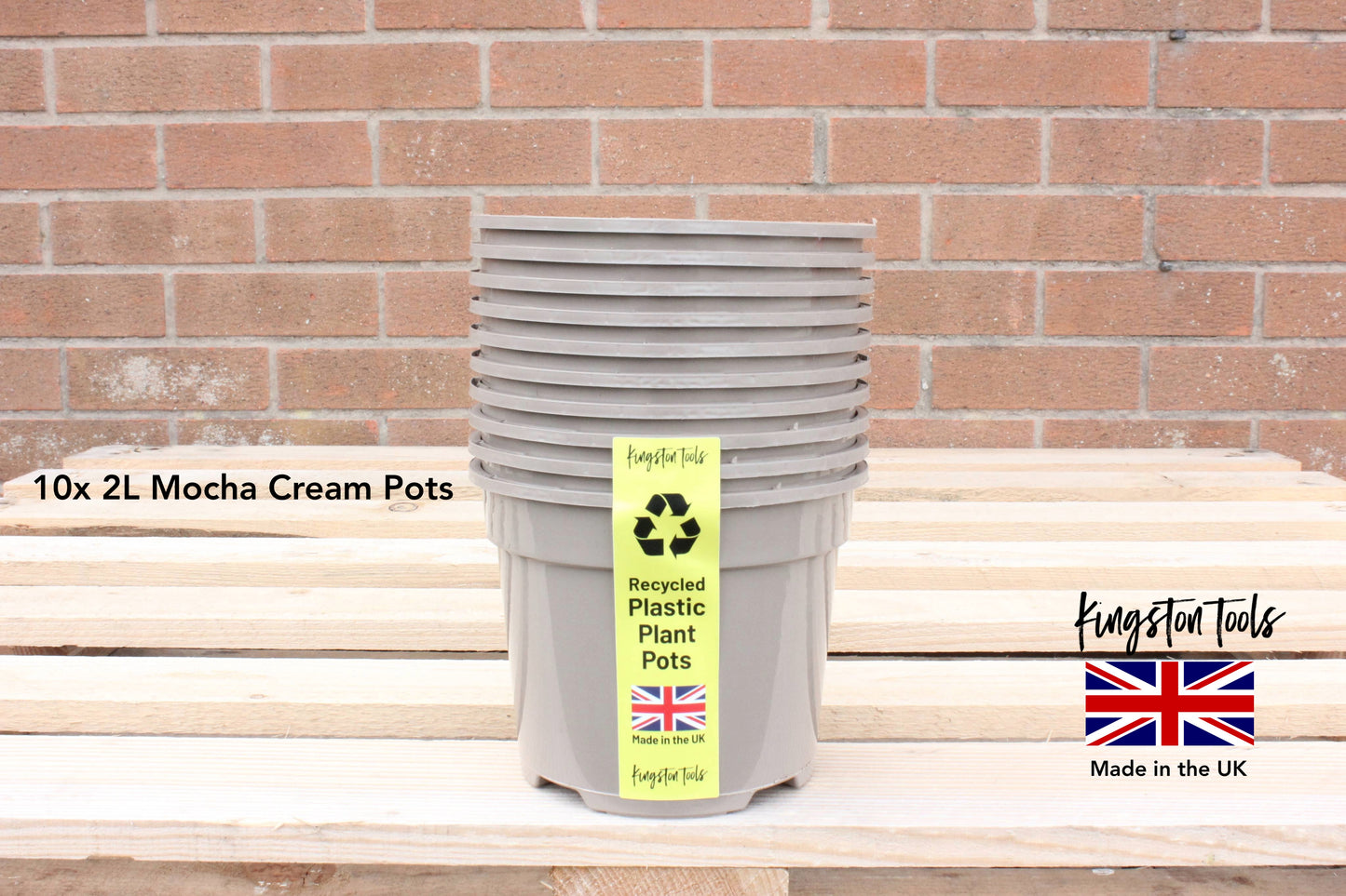 Mocha Cream Plant Pots Premium British Indoor & Outdoor Planters Made in the UK from Recycled Plastics