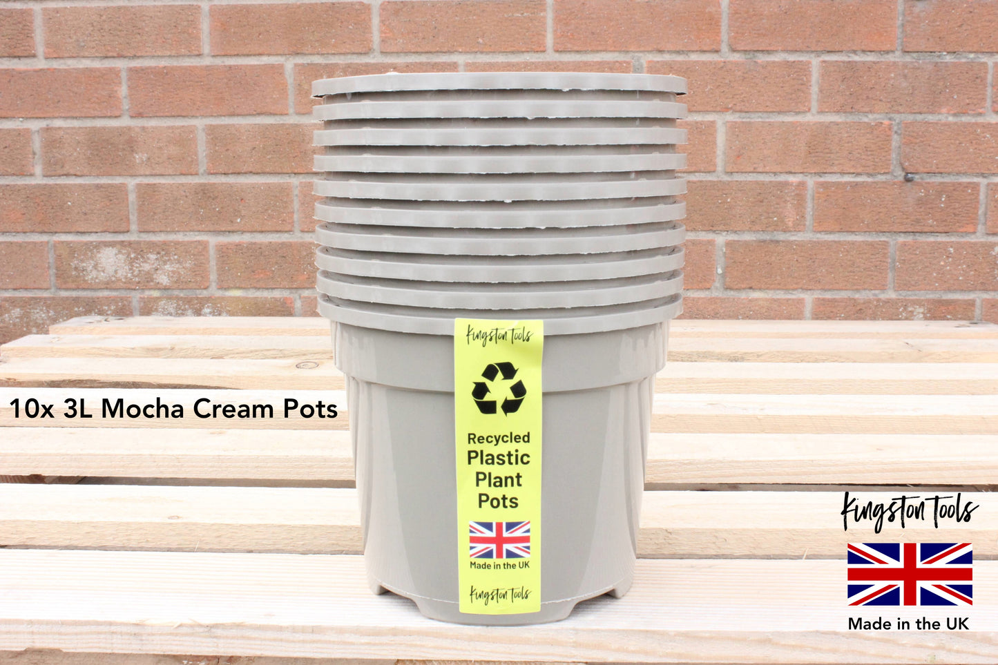 Mocha Cream Plant Pots Premium British Indoor & Outdoor Planters Made in the UK from Recycled Plastics