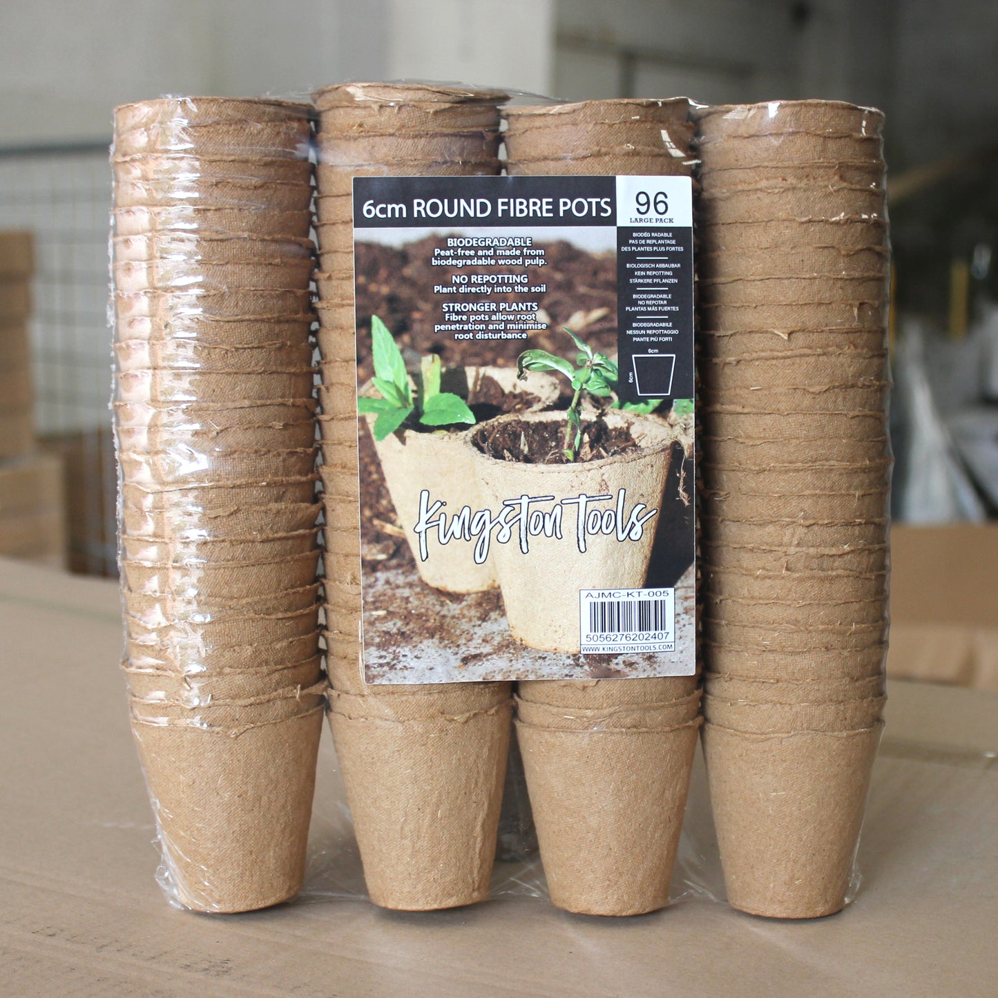 6cm Round Fibre Pots (96-pack)