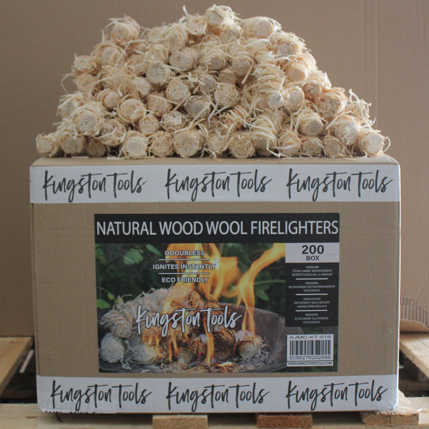 Natural Wood Wool Firelighters - Available in Bag of 20 and Box of 200