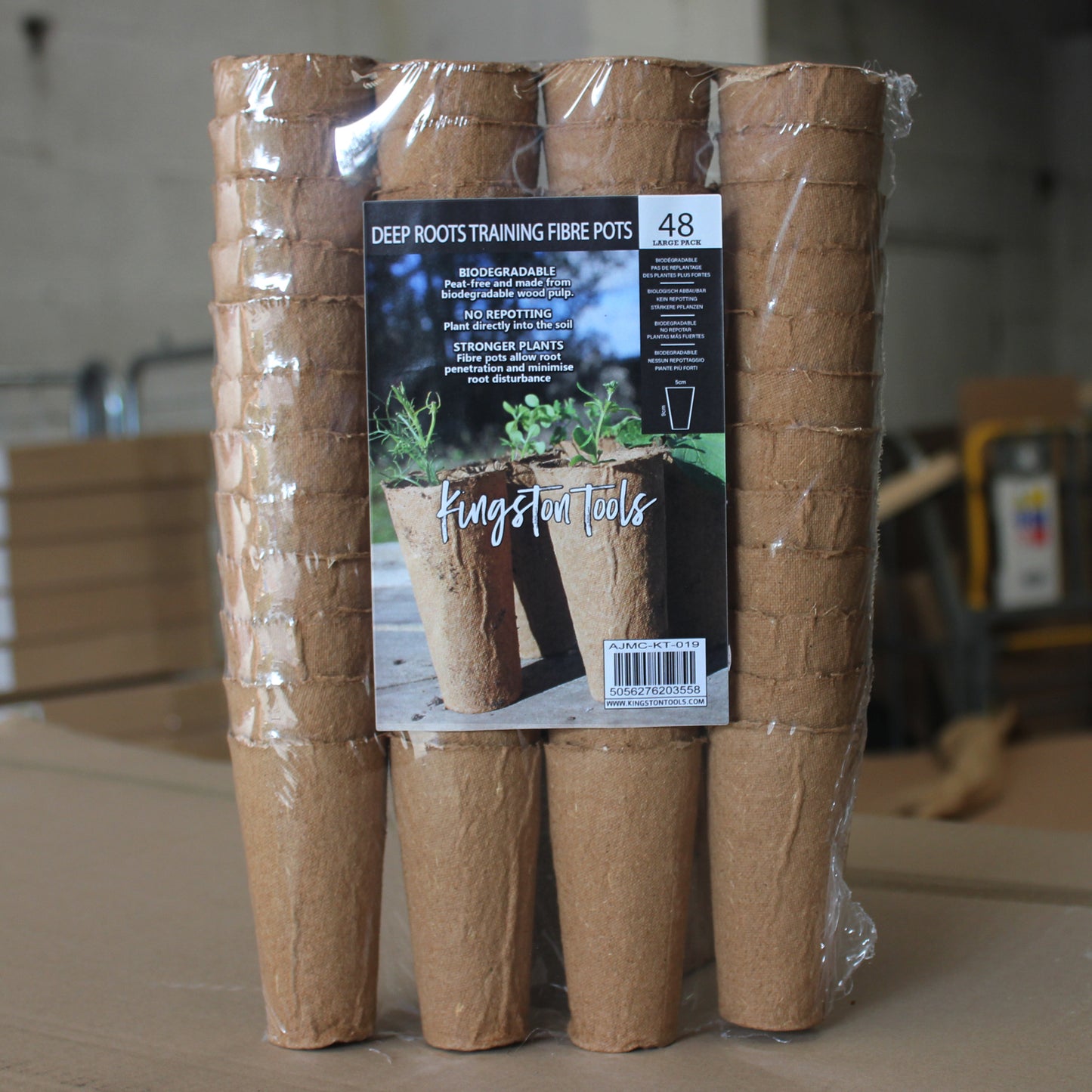 5cm Deep Root Training Fibre Pots, 9cm Tall (48-pack)