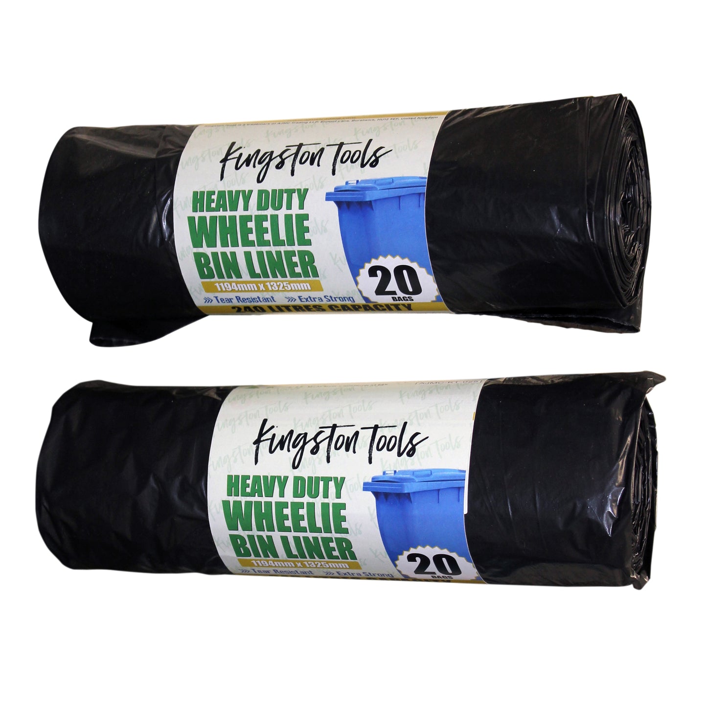 Thick and Extra Strong Heavy Duty Bin Liners – 240 Litre Capacity, Black