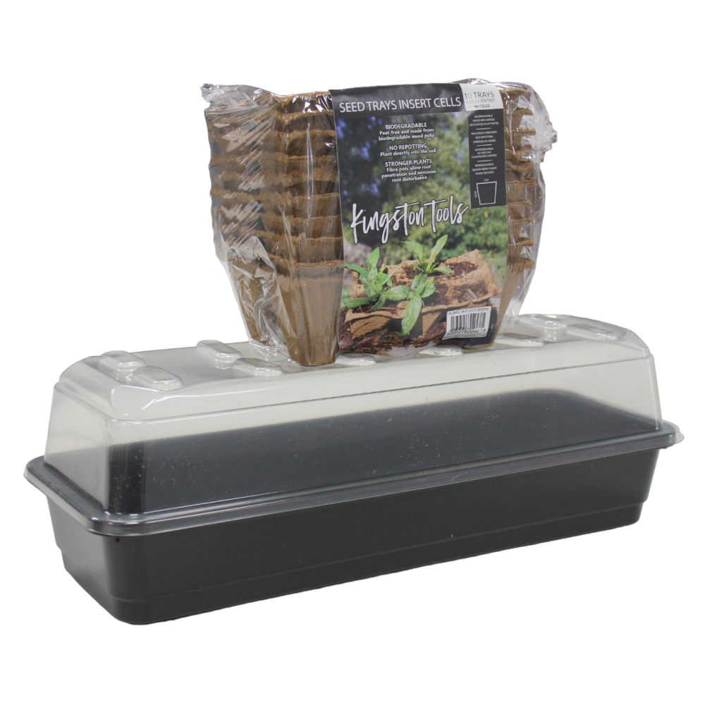 Windowsill Propagator Kit (15x37cm) with 10x 6-cell Biodegrable Fibre Strips