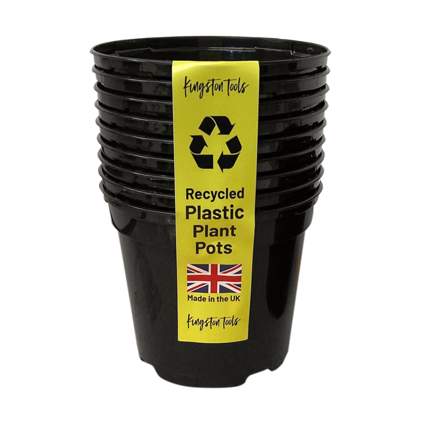 Premium Recycled Plastic Plant Pots High Quality Garden Planters - Black 7 Sizes Available