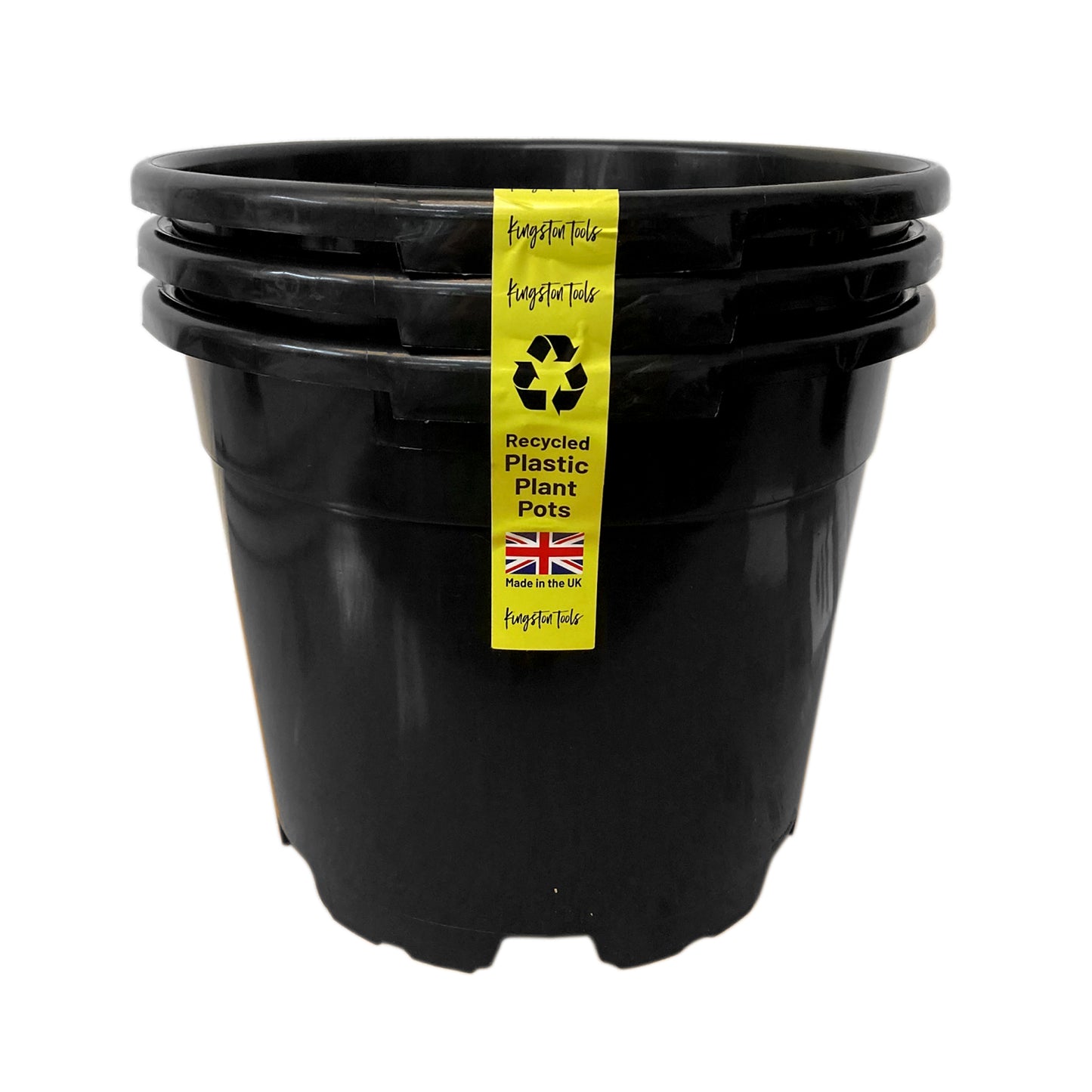 Premium Recycled Plastic Plant Pots High Quality Garden Planters - Black 7 Sizes Available