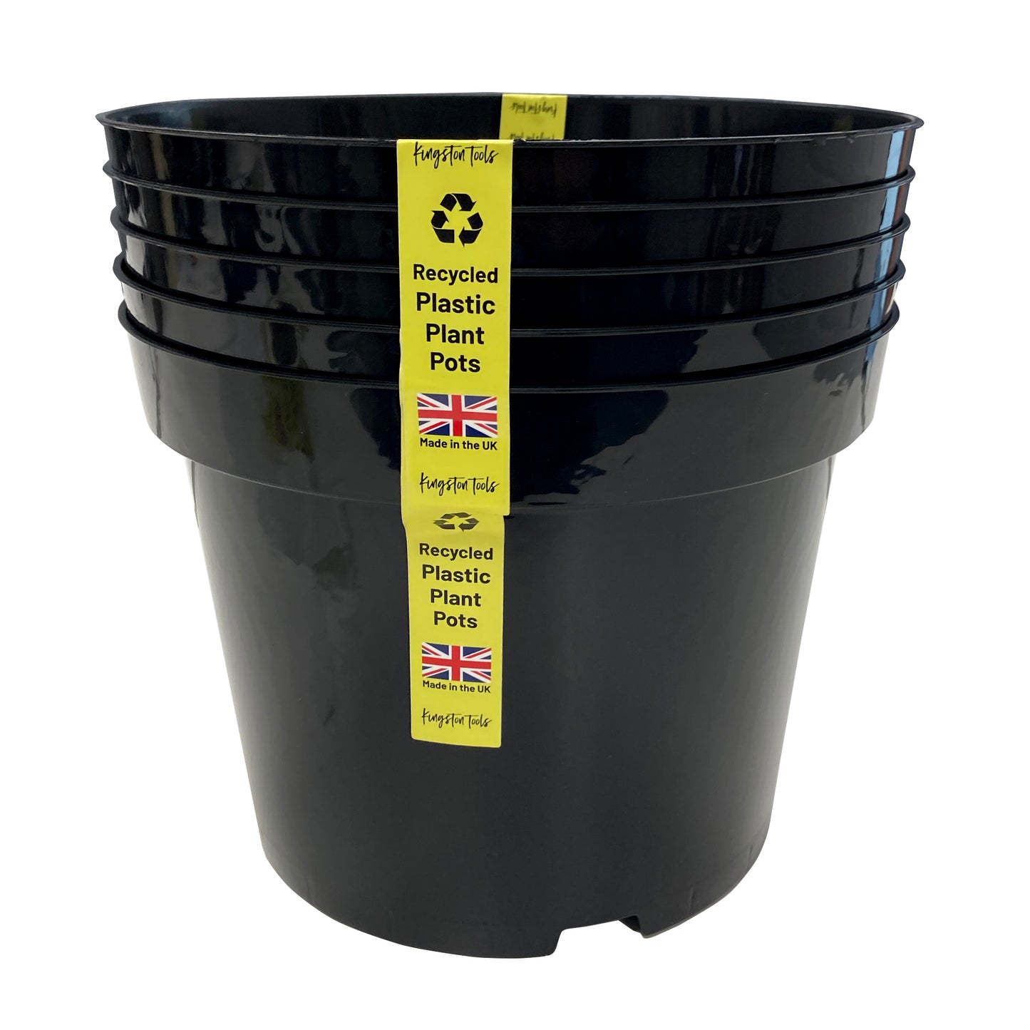 Premium Recycled Plastic Plant Pots High Quality Garden Planters - Black 7 Sizes Available