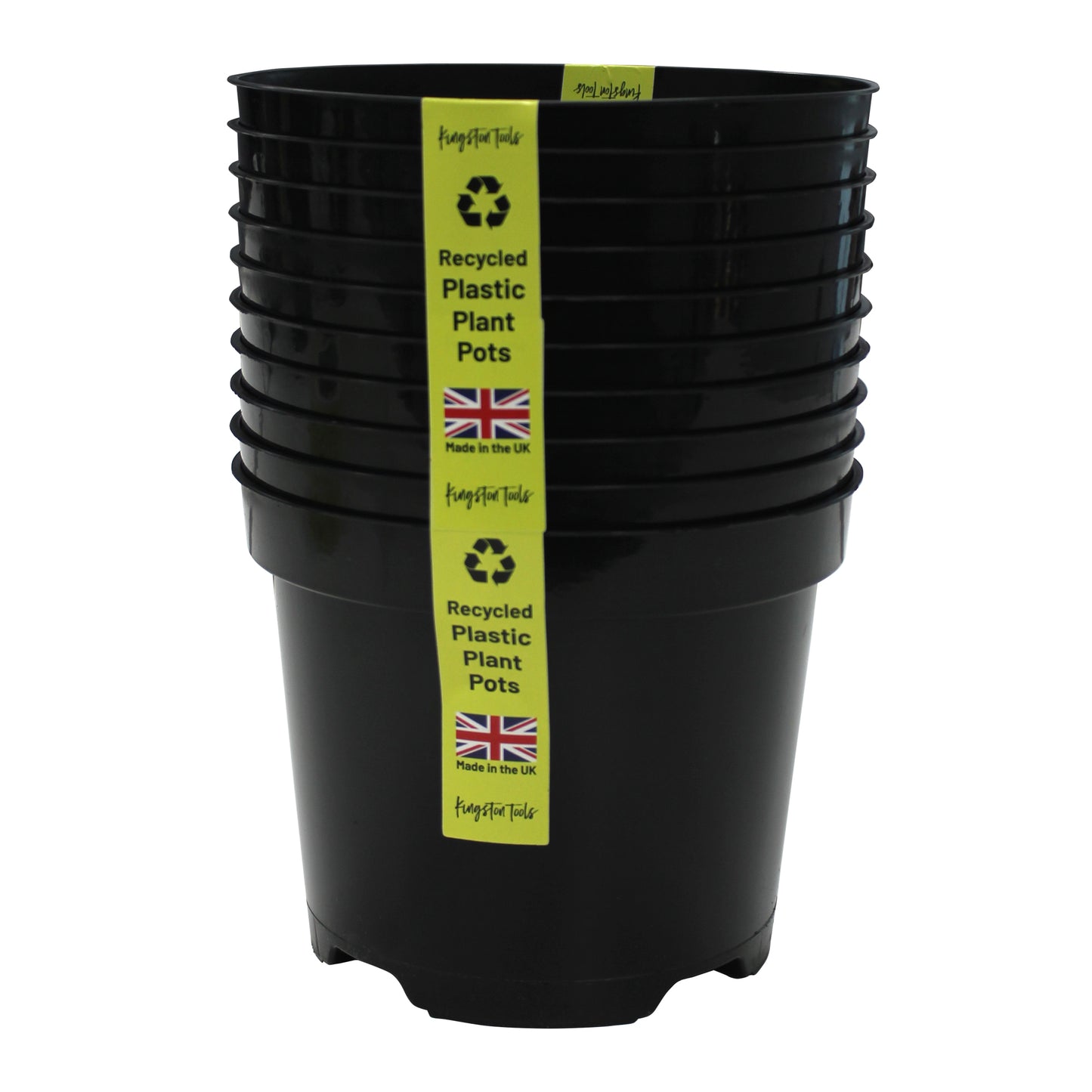 Premium Recycled Plastic Plant Pots High Quality Garden Planters - Black 7 Sizes Available