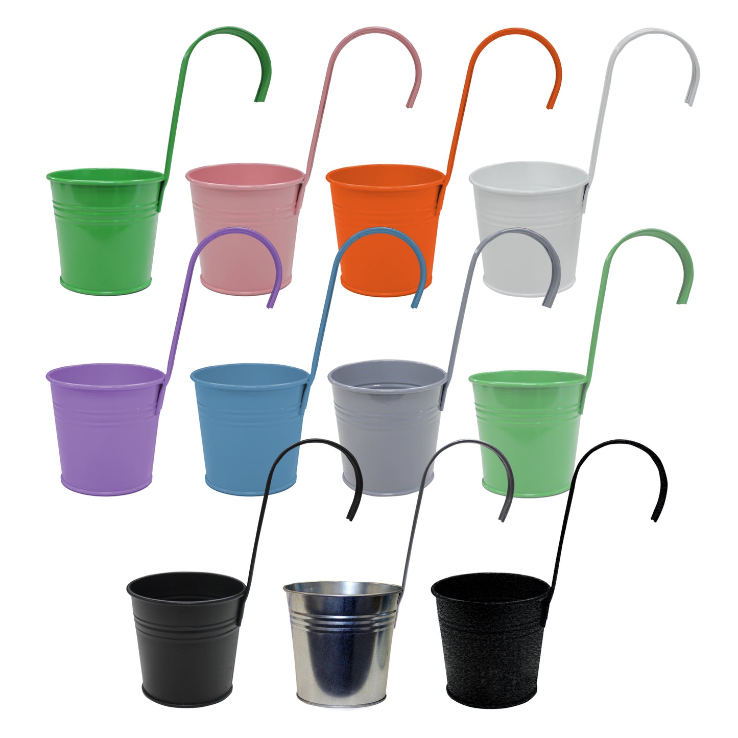 Garden Hanging Pots and Planters  - 11 Colours, 3 Sizes Available