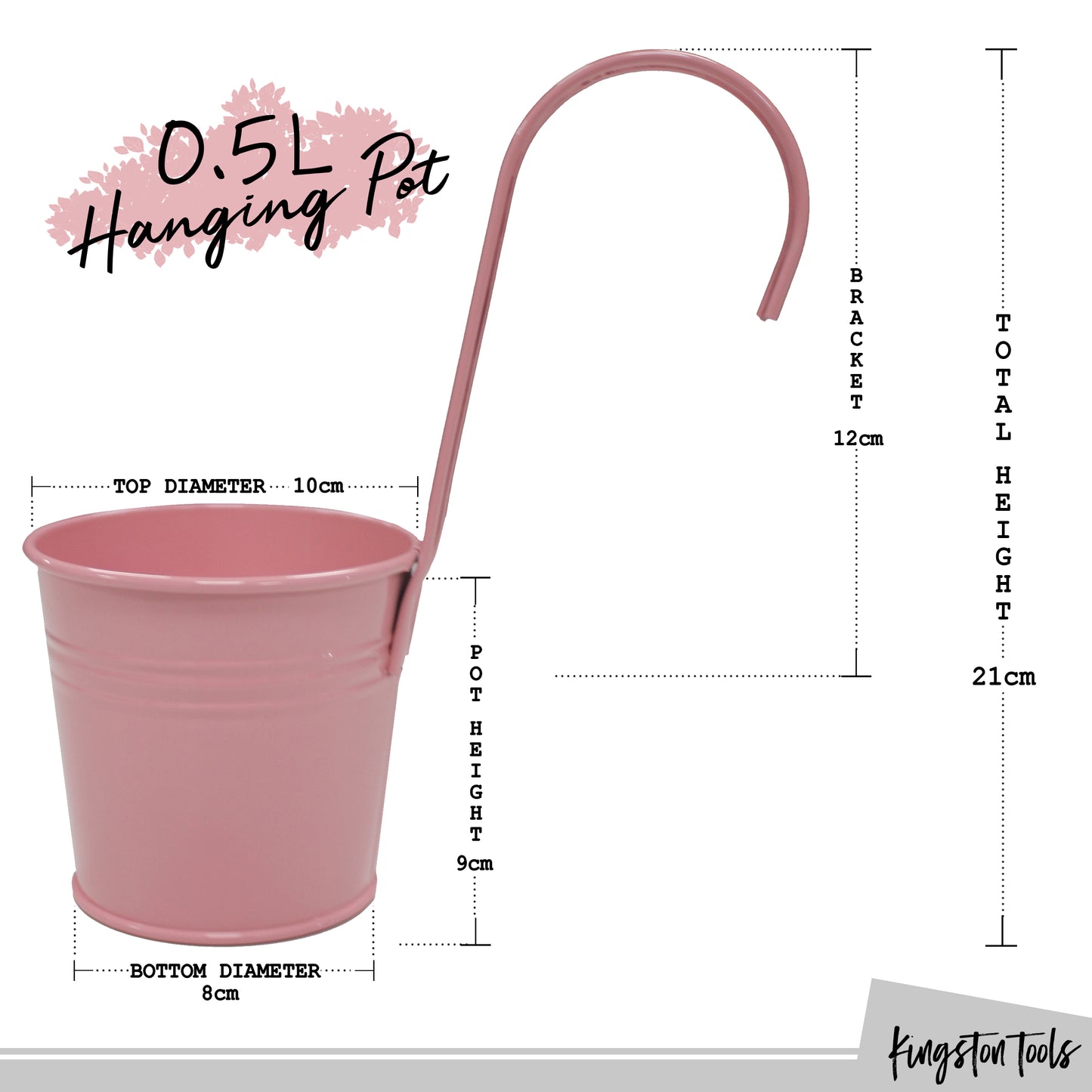 Garden Hanging Pots and Planters  - 11 Colours, 3 Sizes Available