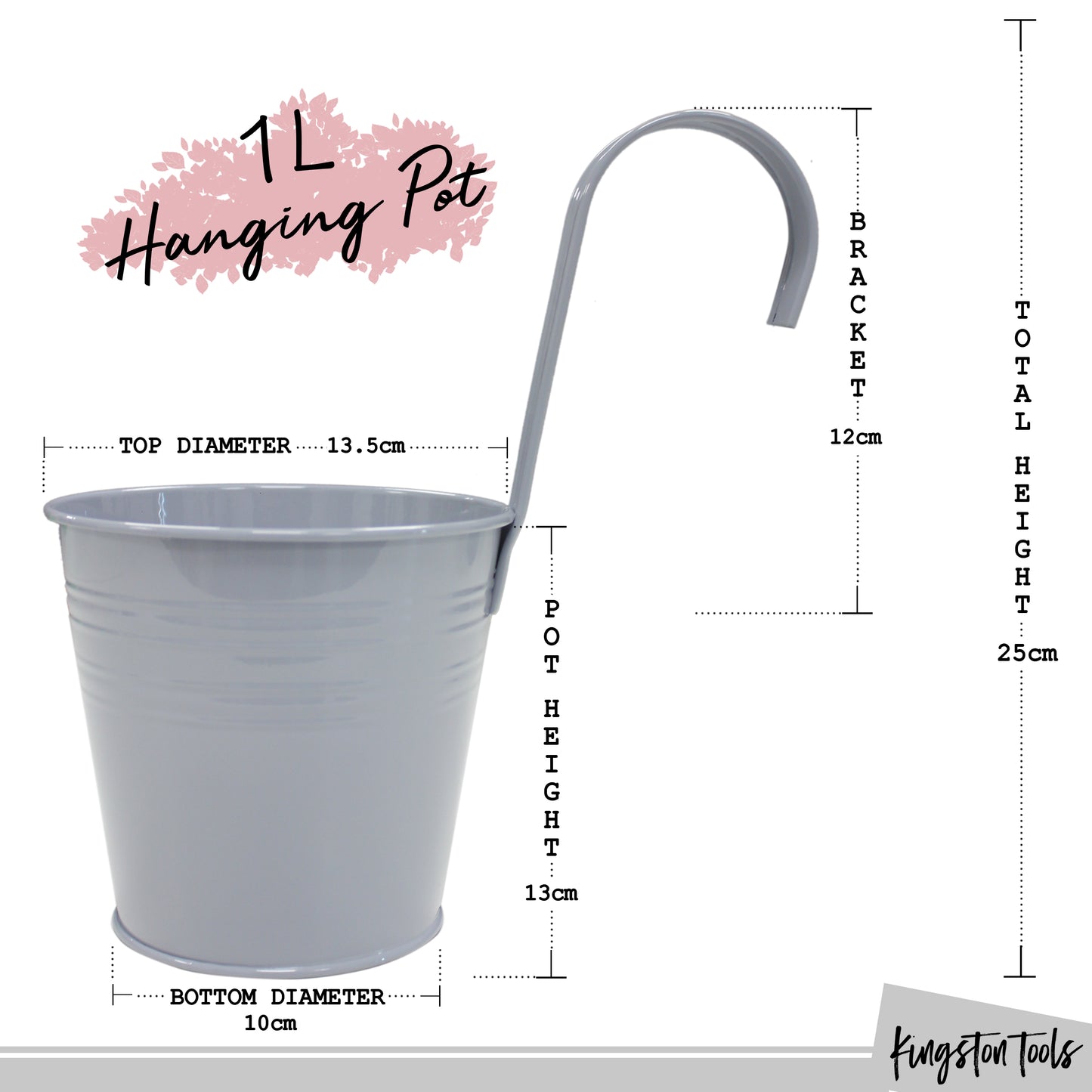 Garden Hanging Pots and Planters  - 11 Colours, 3 Sizes Available
