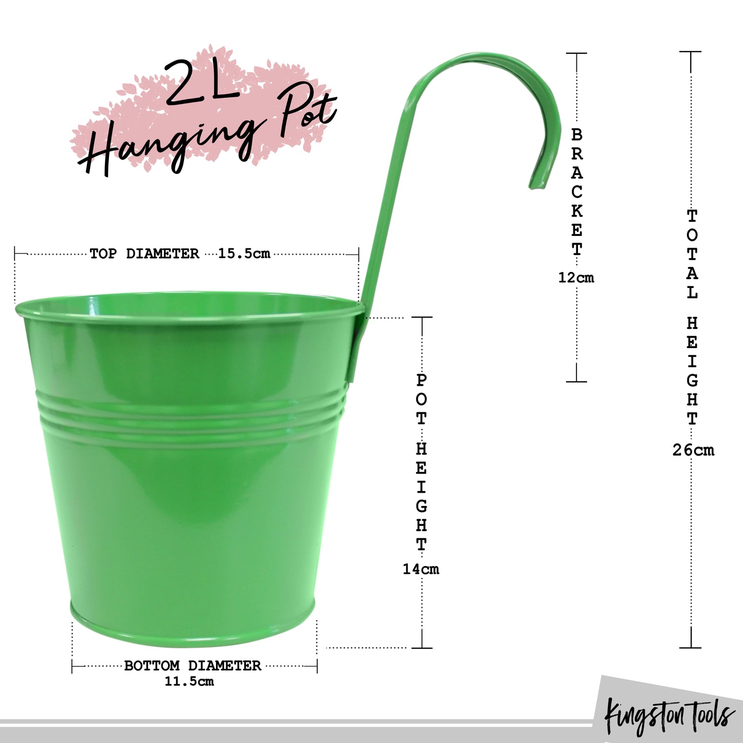 Garden Hanging Pots and Planters  - 11 Colours, 3 Sizes Available